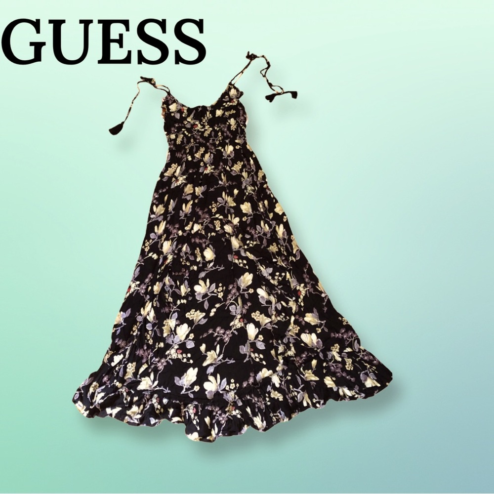 GUESS HIGH LOW TASSEL SPAGHETTI STRAP MAXI DRESS IN SIZE SMALL